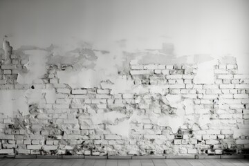 White brick wall studio background. Generative AI.