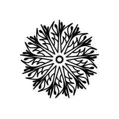 Simple mandala inspired by snowflake and flower with blue color that can be use for social media, wallpaper, e.t.c.	