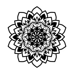 Doodle mandala inspired by blooming flower hat can be used for background, sticker, t-shirt, e.t.c