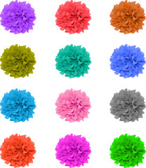 Mesh fabric fashion accessories colorful floral design.