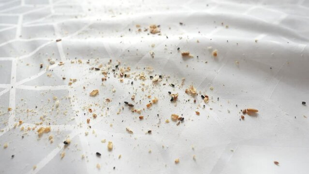 dirty stain or dust on white bed 