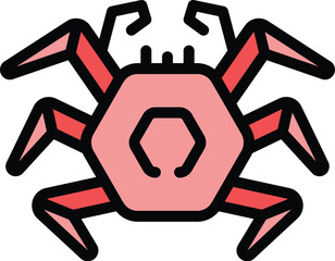 Alaska crab icon outline vector. Water animal. Ocean artic color flat