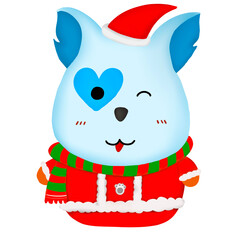 Santa Dog Cartoon