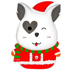 Santa Dog Cartoon