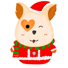 Santa Dog Cartoon