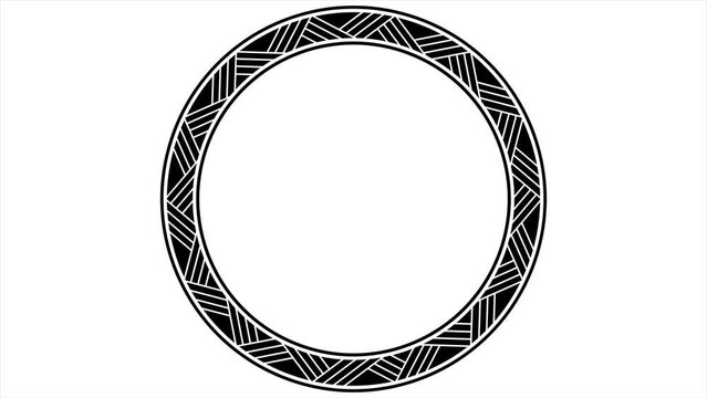 NZ Maori decorative circle pattern rotating animated luma matte