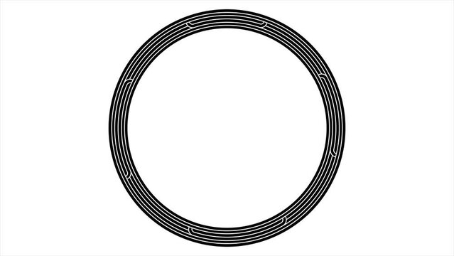 NZ Maori decorative circle pattern rotating animated luma matte