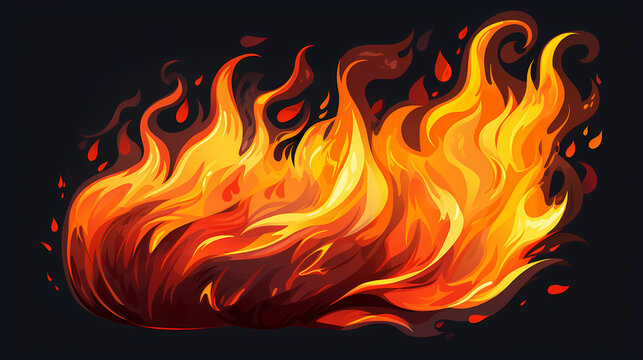 hand drawn cartoon flame element illustration background material
