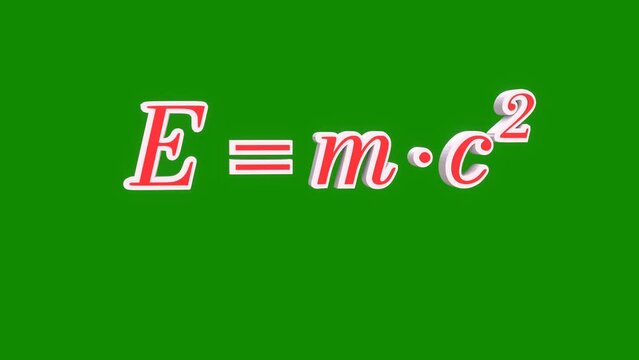 Physics formulas on green background. 4k Animation