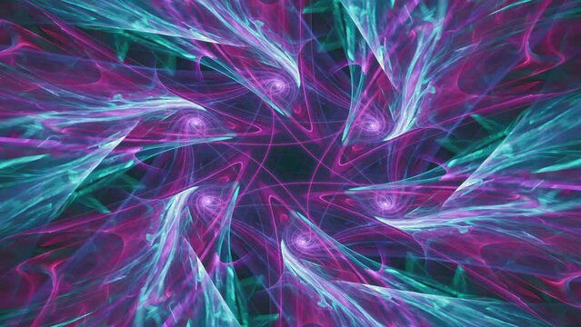 Visual fantasy of hypnotic color swirls, fractal abstract ecstasy endless loop of renewing life and recycling energy flow, spiritual awakening, intricate flowing geometric mandala patterns.