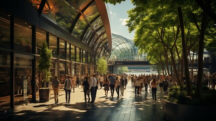 Crowd walk in the city