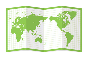 Vector illustration of four-fold world map