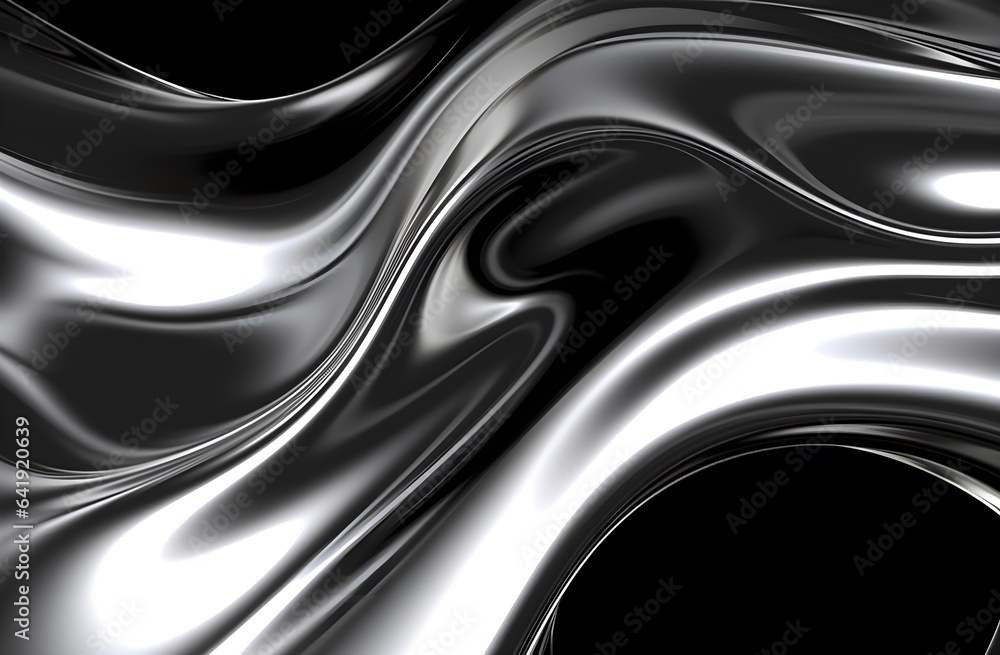 Wall mural a black and white abstract background with smooth lines, soft and shining abstract background black 
