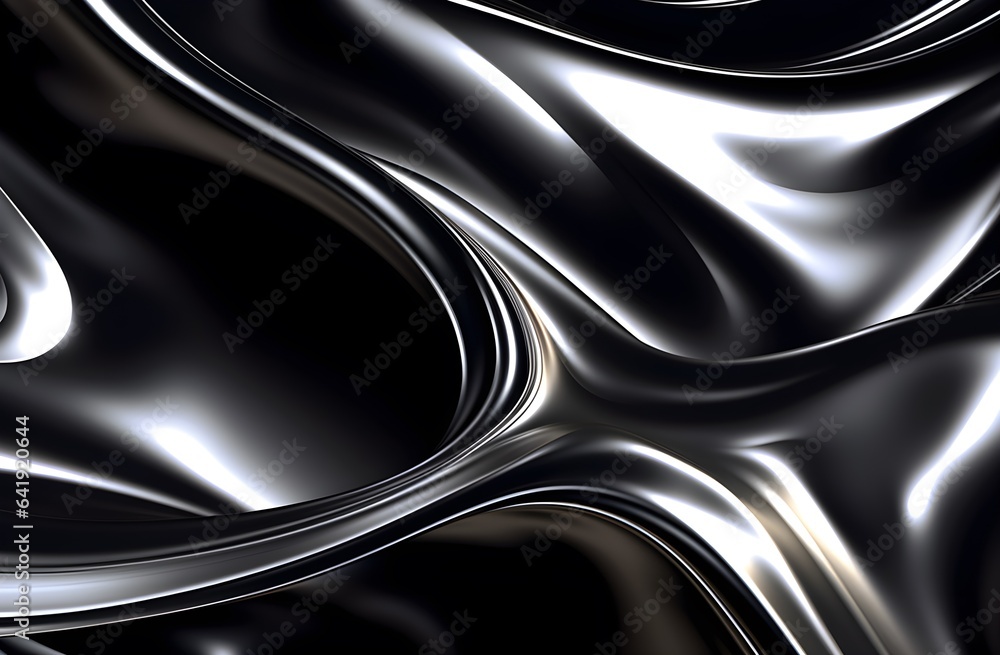 Wall mural a black and white abstract background with smooth lines, soft and shining abstract background black 