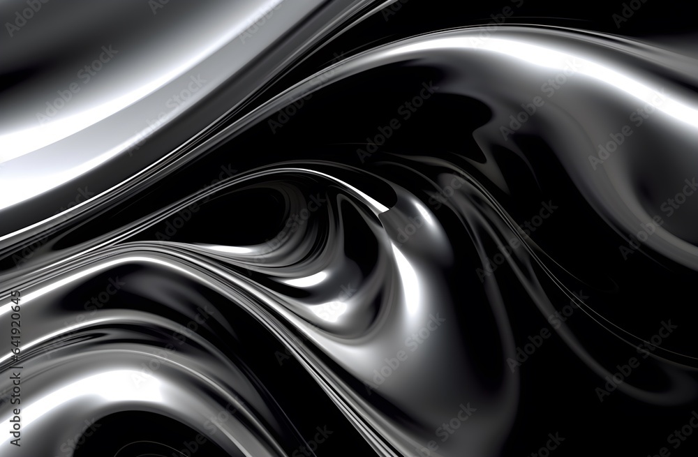 Wall mural a black and white abstract background with smooth lines, soft and shining abstract background black 