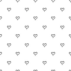 Heart shape vector seamless pattern doodle abstract background illustration
