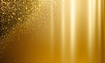 Particle drapery luxury gold background. 3d illustration, 3d rendering. AI generative.
