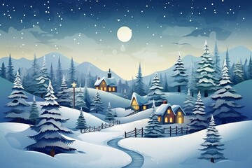 Generative AI : Winter background vector. Hand painted watercolor drawing for Christmas and Happy New Year season