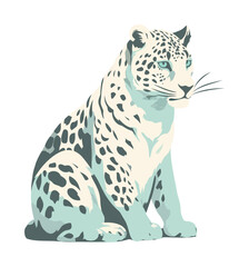 Spotted cheetah sitting icon isolated