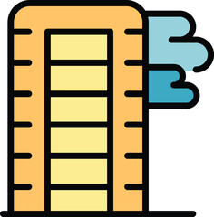 City sky tower icon outline vector. Singapore building. Asia national color flat