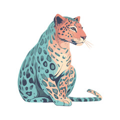 Spotted cheetah sitting, looking