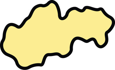 Slovakia landmark icon outline vector. Slovak map. Drawing city color flat