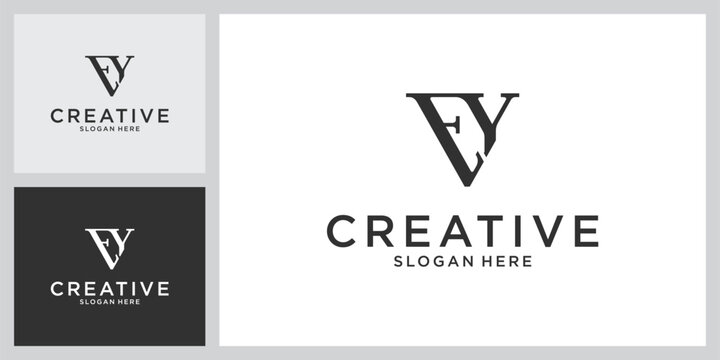 EY or YE initial letter logo design vector