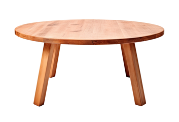 Empty round table isolated on transparent background