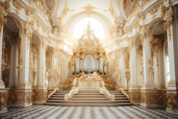Fototapeta premium White decorated baroque hall