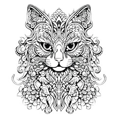 Beautiful Cat Coloring Pages for Kids