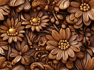 abstract wooden floral background