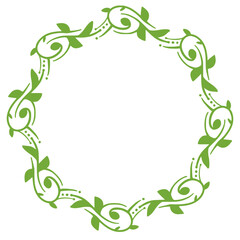Leaves cilcular frame decoration