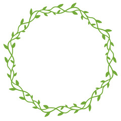 Leaves cilcular frame decoration