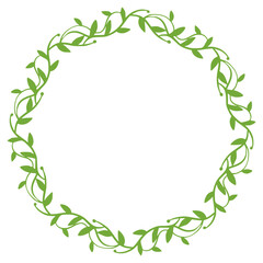 Obraz premium Leaves cilcular frame decoration