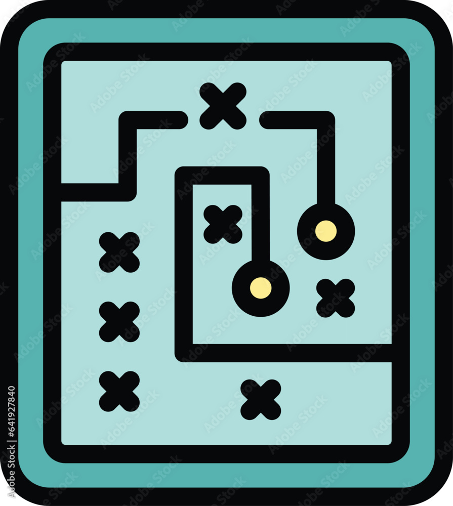Poster online game icon outline vector. chess board. computer design color flat