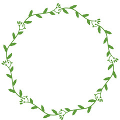 Leaves cilcular frame decoration