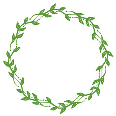 Obraz premium Leaves cilcular frame decoration