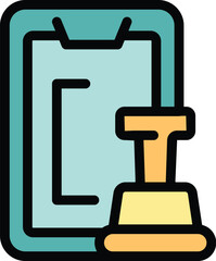 Smartphone chess icon outline vector. Computer game. Social design color flat