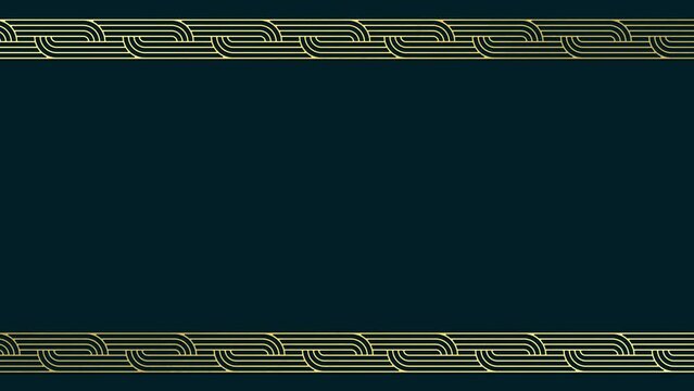 NZ Maori decorative gold and blue border pattern animated 