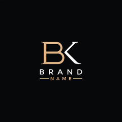 luxury BK or KB initial letters monogram vector logo template