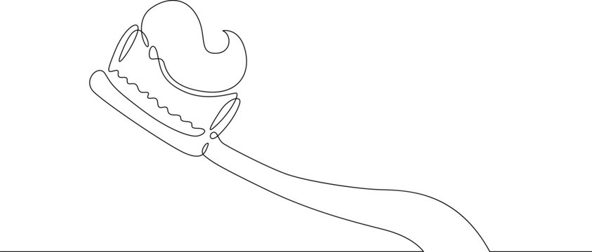 recommend clip art: Continuous one single line drawn Toothbrush.Dentistry. Hygiene. Teeth.