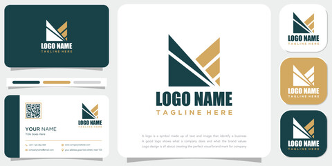 M Letter Logo Design Vector Illustration - Vector logotype with business card template.