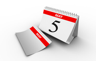 Digital png illustration of may and may 5th page on calendar on transparent background