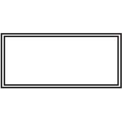 Digital png illustration of black line frame around white rectangular on transparent background