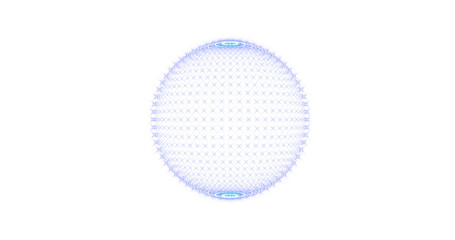 Digital png illustration of glowing blue globe on transparent background
