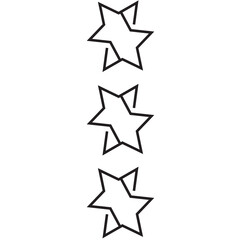 Digital png illustration of rows of black star shape on transparent background