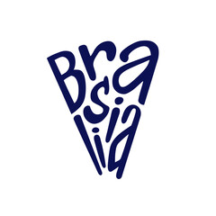 Brasilia. Names of world capitals. Design elements. Concept lettering