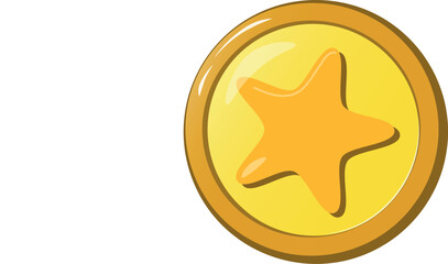 Vector coin for the game isolated on white background
