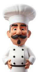 3d illustration of chef cartoon character isolated.
