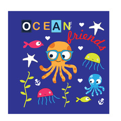  ocean friends t shirt print vector art